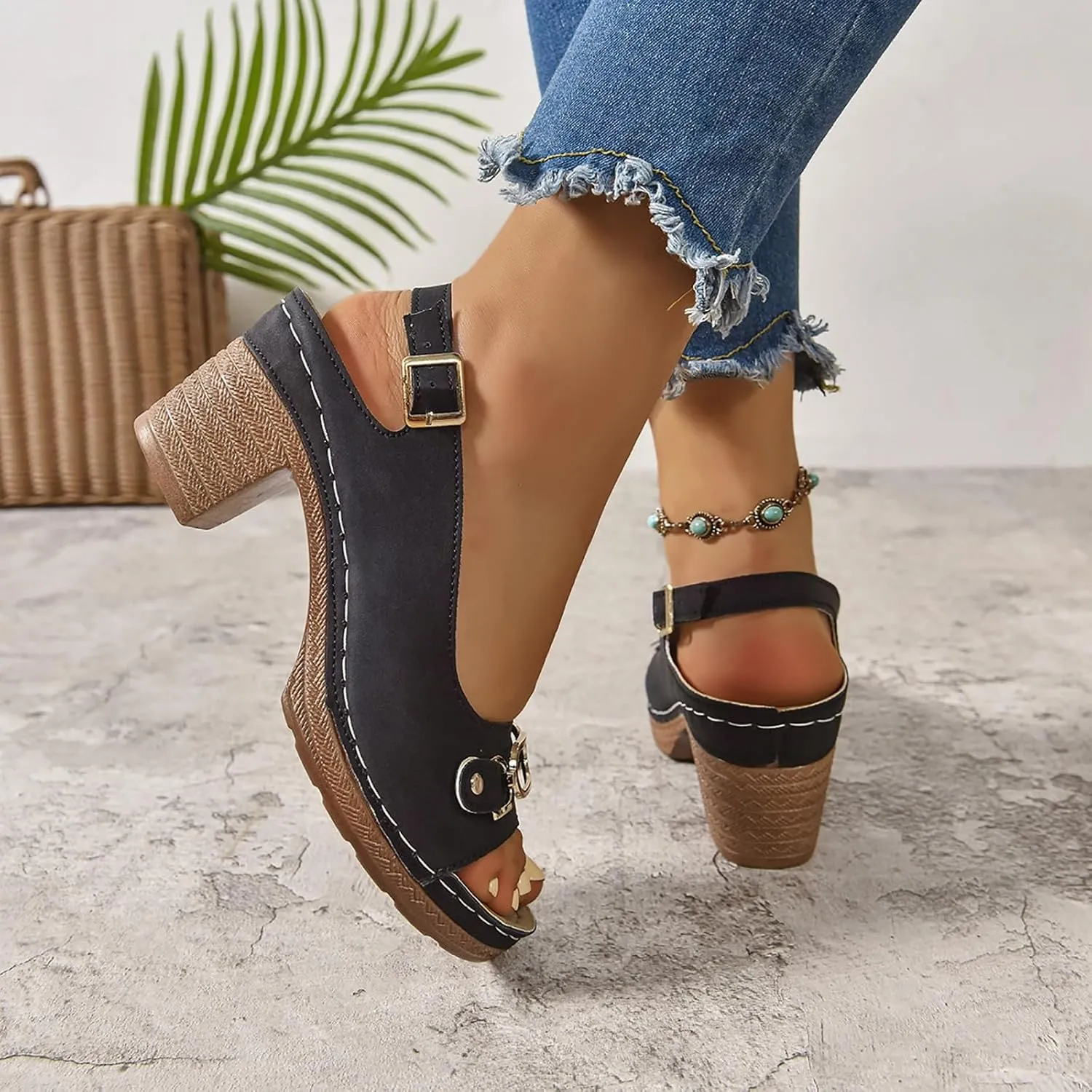 Cute Sandals for Womens 2025 Summer Comfy Wedge Vacation Shoes Trendy Casual Arch Support Beach Sandals for Woemn
