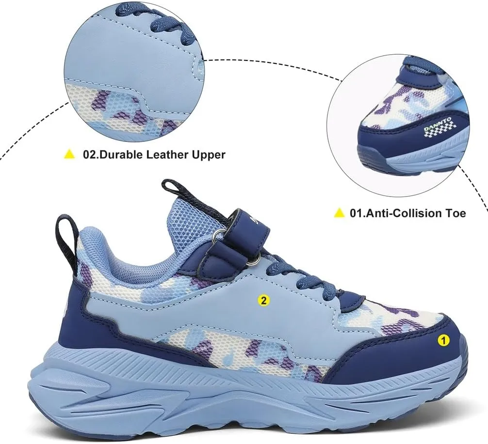 Dannto Kids Sneakers Boys Tennis Shoes Girls Running Breathable Sports Walking Athletic Shoes for Little Kid/Big Kid