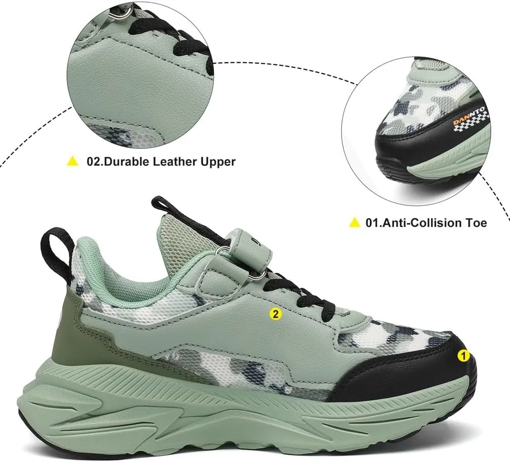 Dannto Kids Sneakers Boys Tennis Shoes Girls Running Breathable Sports Walking Athletic Shoes for Little Kid/Big Kid