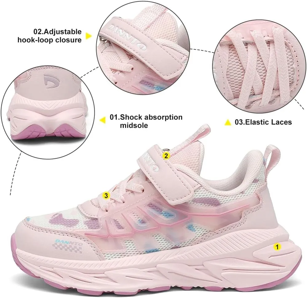 Dannto Kids Sneakers Boys Tennis Shoes Girls Running Breathable Sports Walking Athletic Shoes for Little Kid/Big Kid