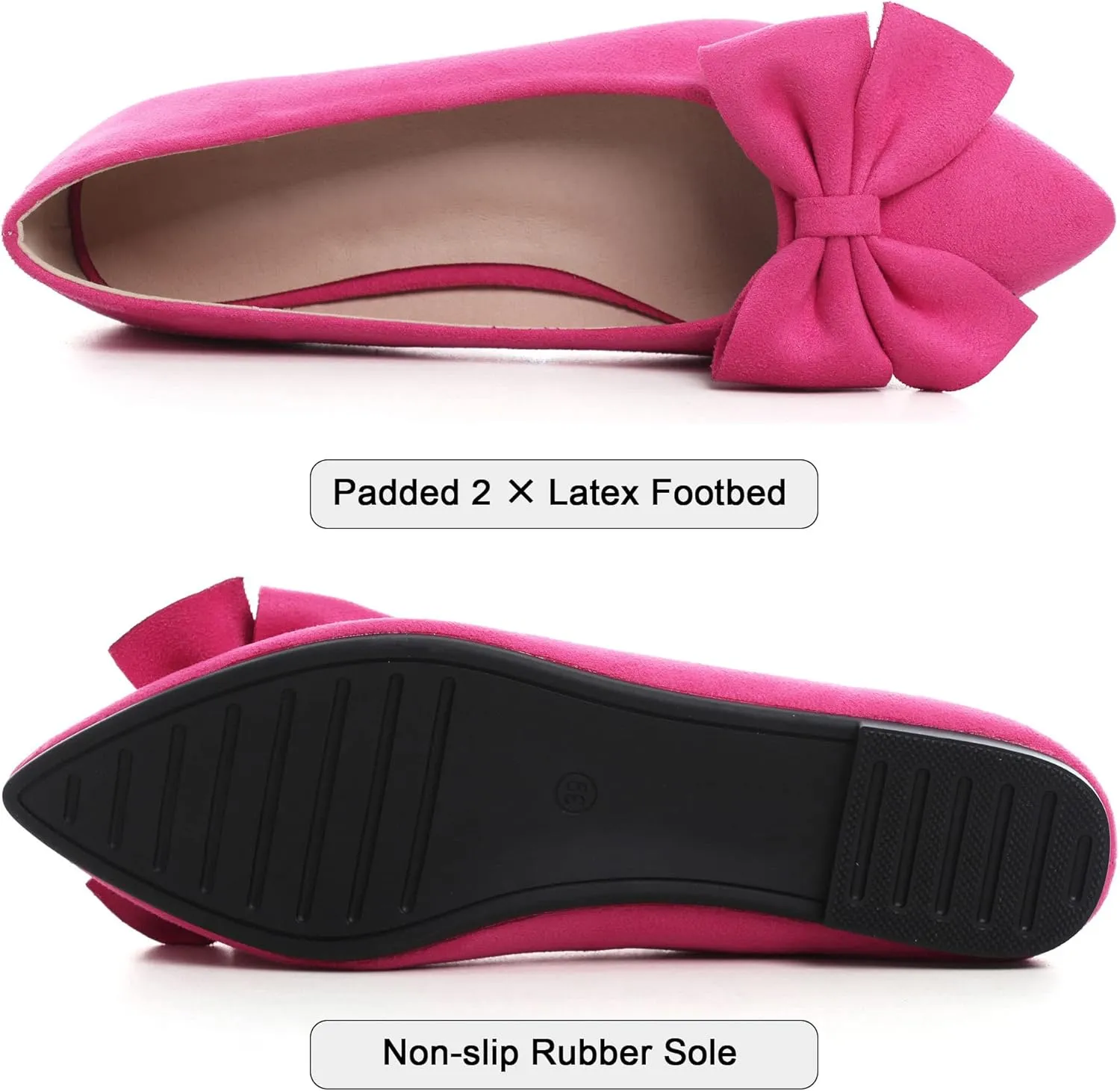 Dear Time Women's Ballet Flats Dress Ballet Shoes Slip on for Office Work Comfortable Shoes