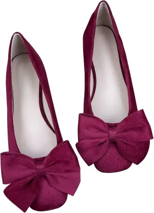 Dear Time Women's Bowknot Flats Square Toe Elegant Flats Shoes Comfort Ballet Flats Slip-on Casual Shoes