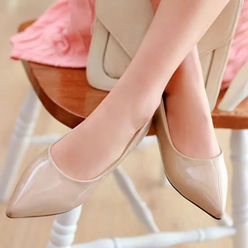Dear Time Women's Pointy Toe Slip On Candy Color Comfortable Ballets Flats,PU Leather Brief Casual Wedding Flats for Party/Cosplay