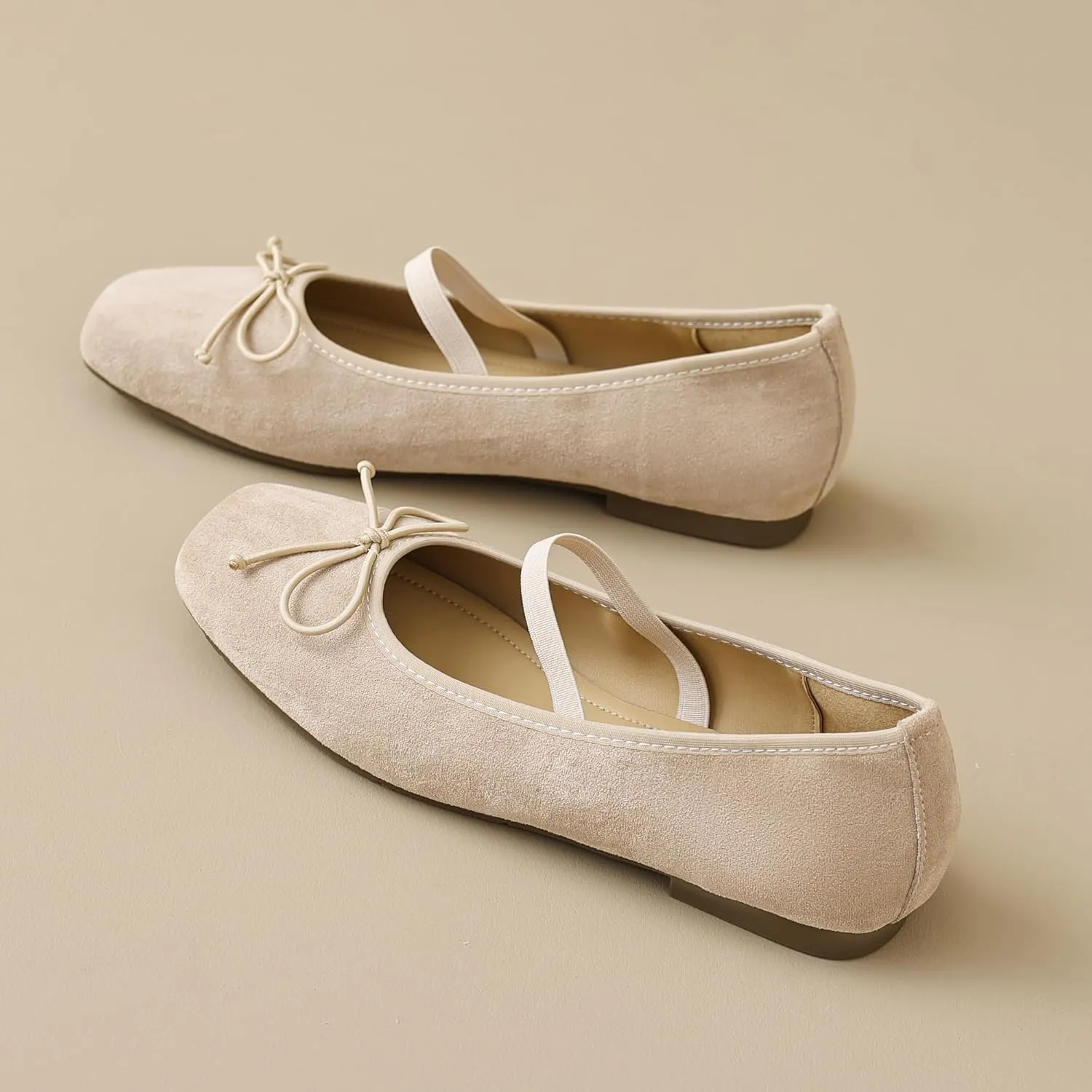 Dear Time Women's Sequin Ballets Sparkly Flat Shoes Bowknot Cute Mary Jane Shoes Elastic Strap Ballets Shoes