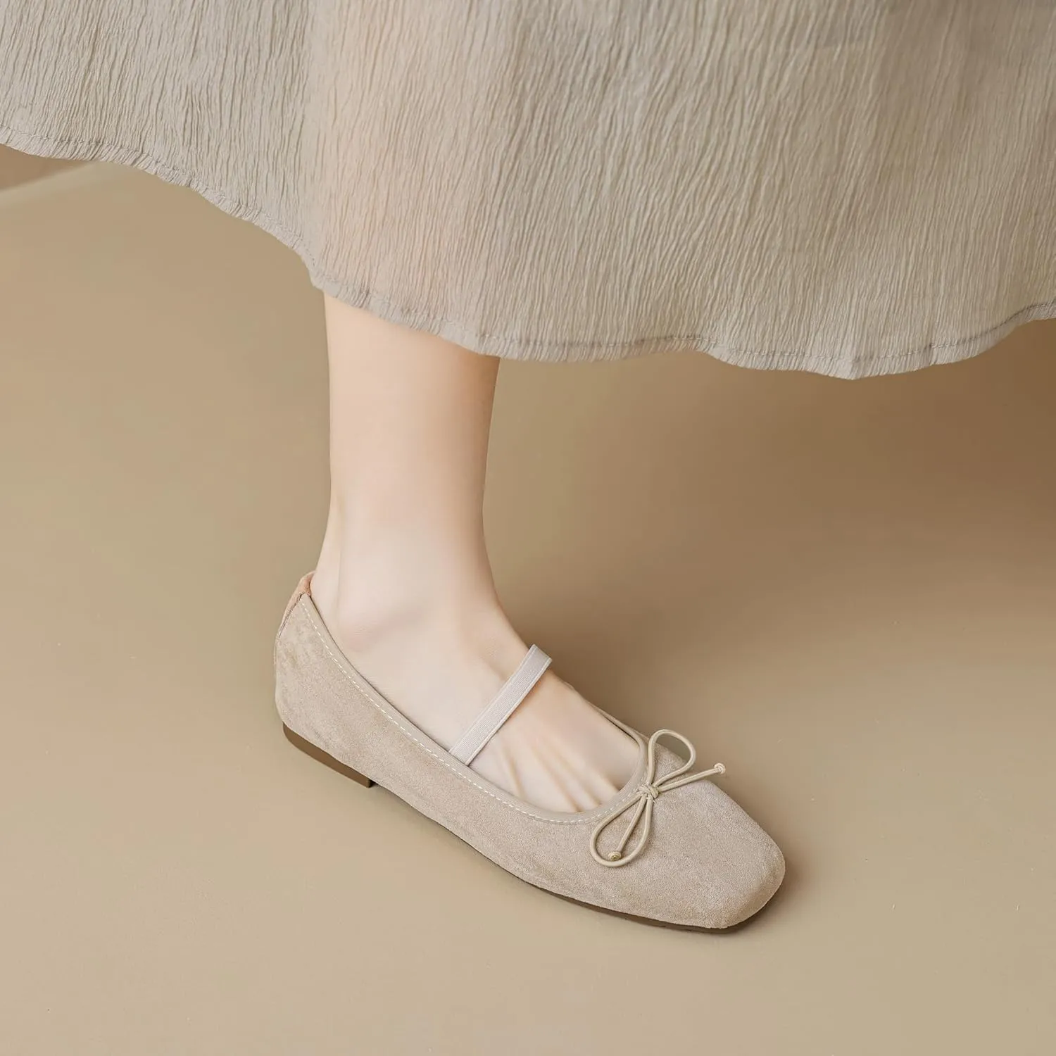 Dear Time Women's Sequin Ballets Sparkly Flat Shoes Bowknot Cute Mary Jane Shoes Elastic Strap Ballets Shoes