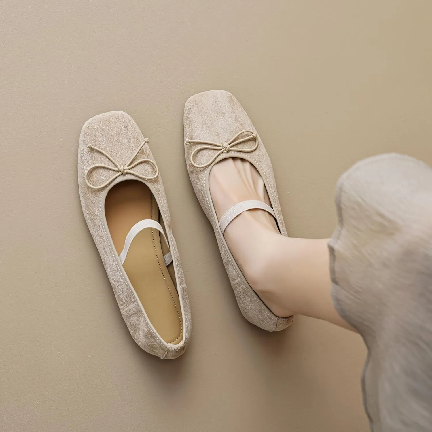 Dear Time Women's Sequin Ballets Sparkly Flat Shoes Bowknot Cute Mary Jane Shoes Elastic Strap Ballets Shoes