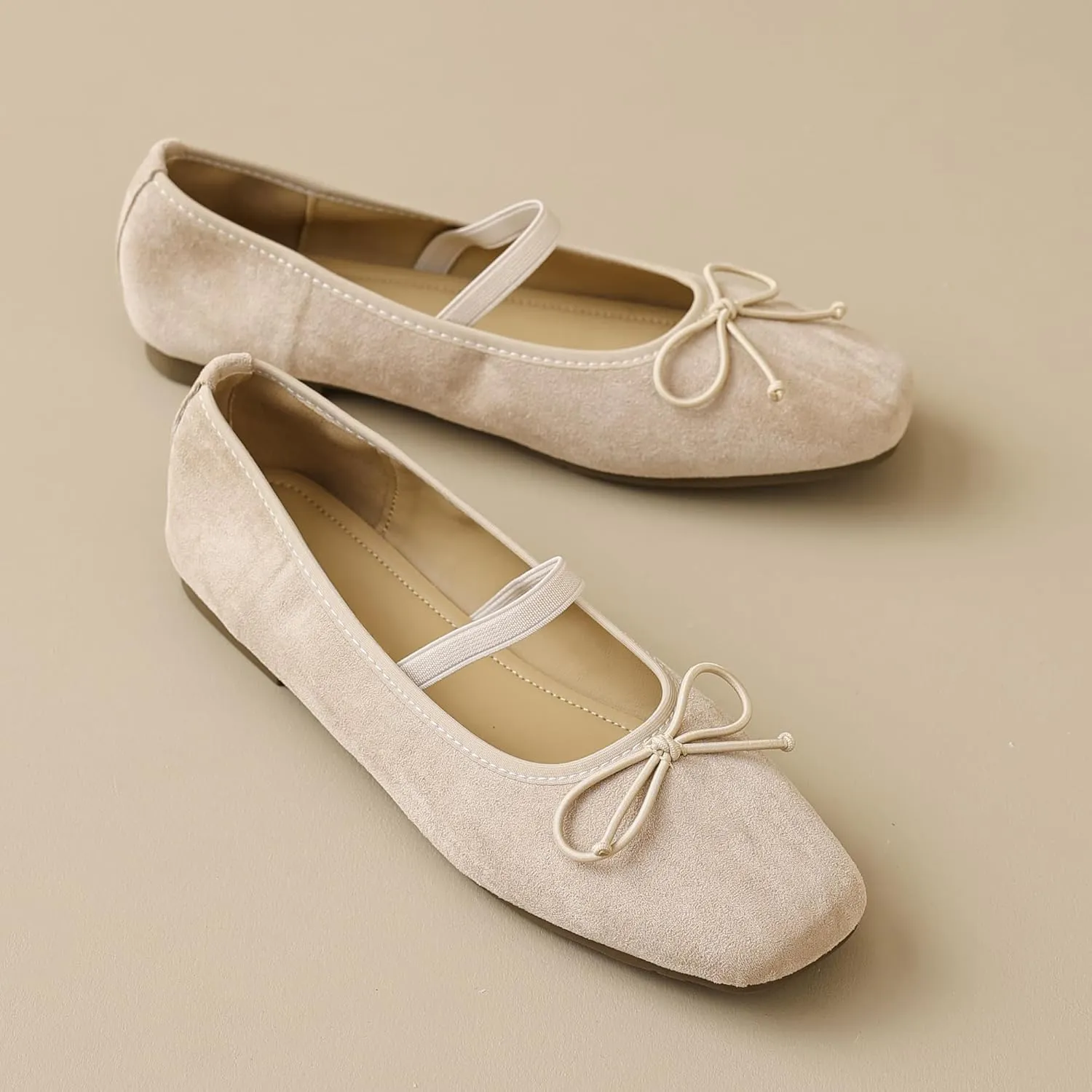 Dear Time Women's Sequin Ballets Sparkly Flat Shoes Bowknot Cute Mary Jane Shoes Elastic Strap Ballets Shoes