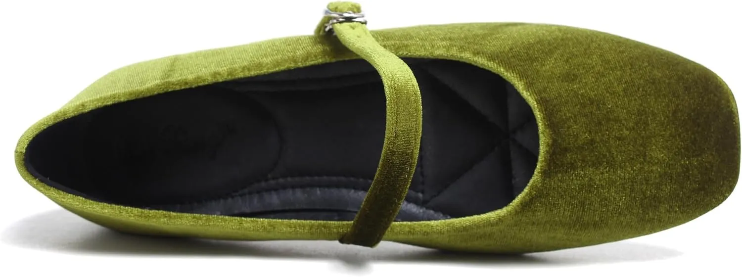 Dear Time Women's Square Toe Ballet Flats Elegant Comfortable Mary Jane Flats Dress Flats Shoes