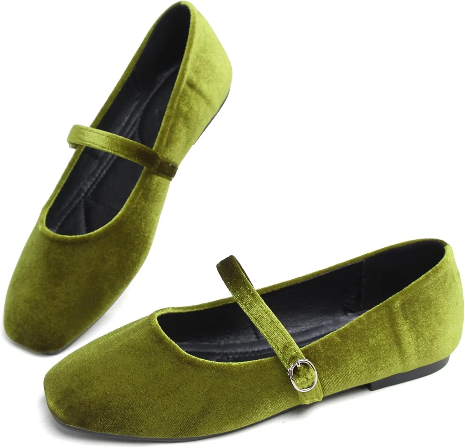 Dear Time Women's Square Toe Ballet Flats Elegant Comfortable Mary Jane Flats Dress Flats Shoes