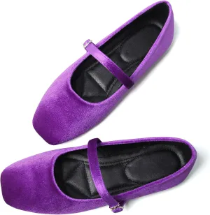 Dear Time Women's Square Toe Ballet Flats Elegant Comfortable Mary Jane Flats Dress Flats Shoes