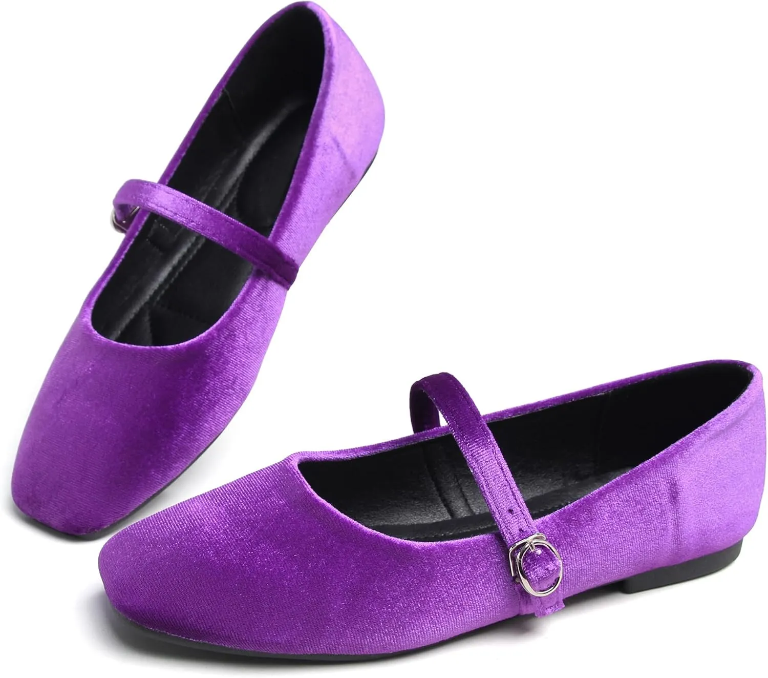 Dear Time Women's Square Toe Ballet Flats Elegant Comfortable Mary Jane Flats Dress Flats Shoes