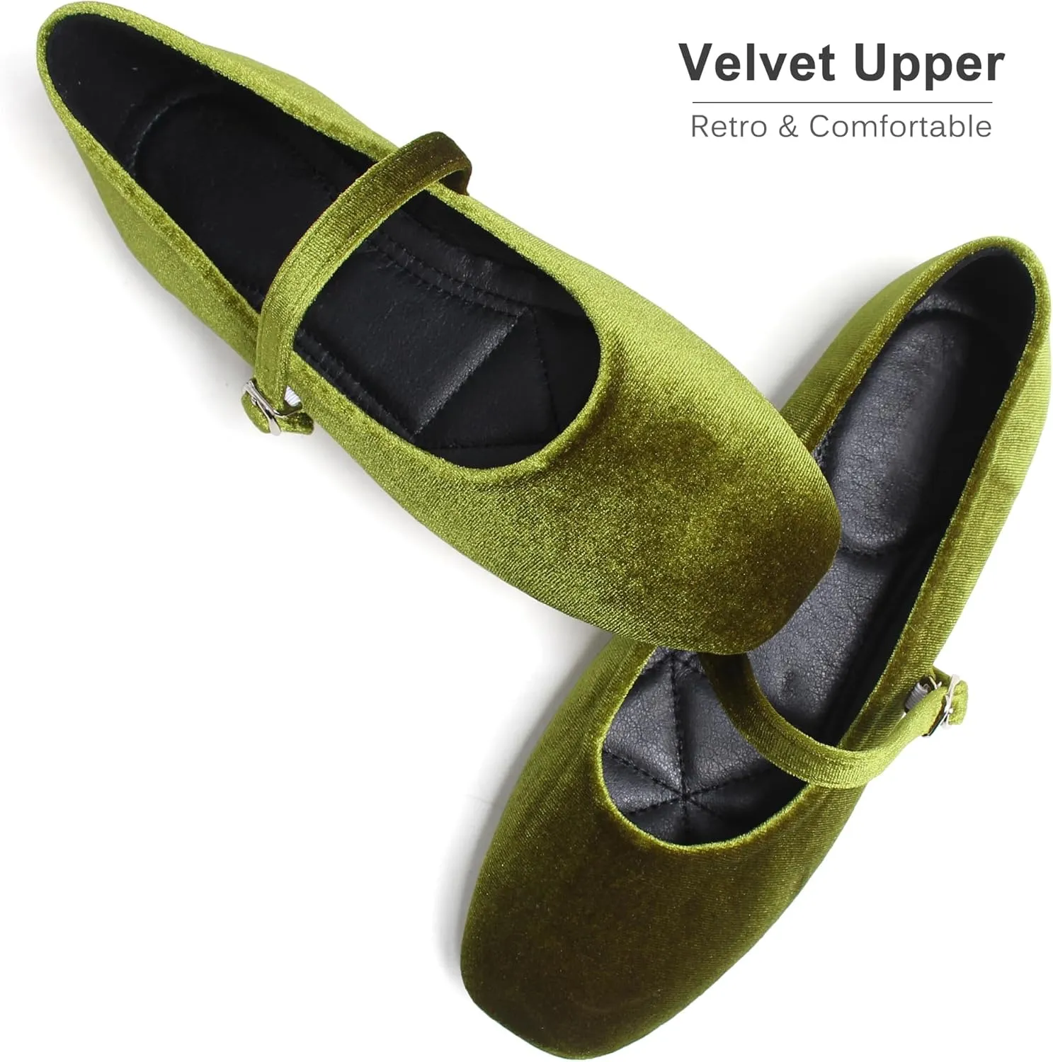 Dear Time Women's Square Toe Ballet Flats Elegant Comfortable Mary Jane Flats Dress Flats Shoes