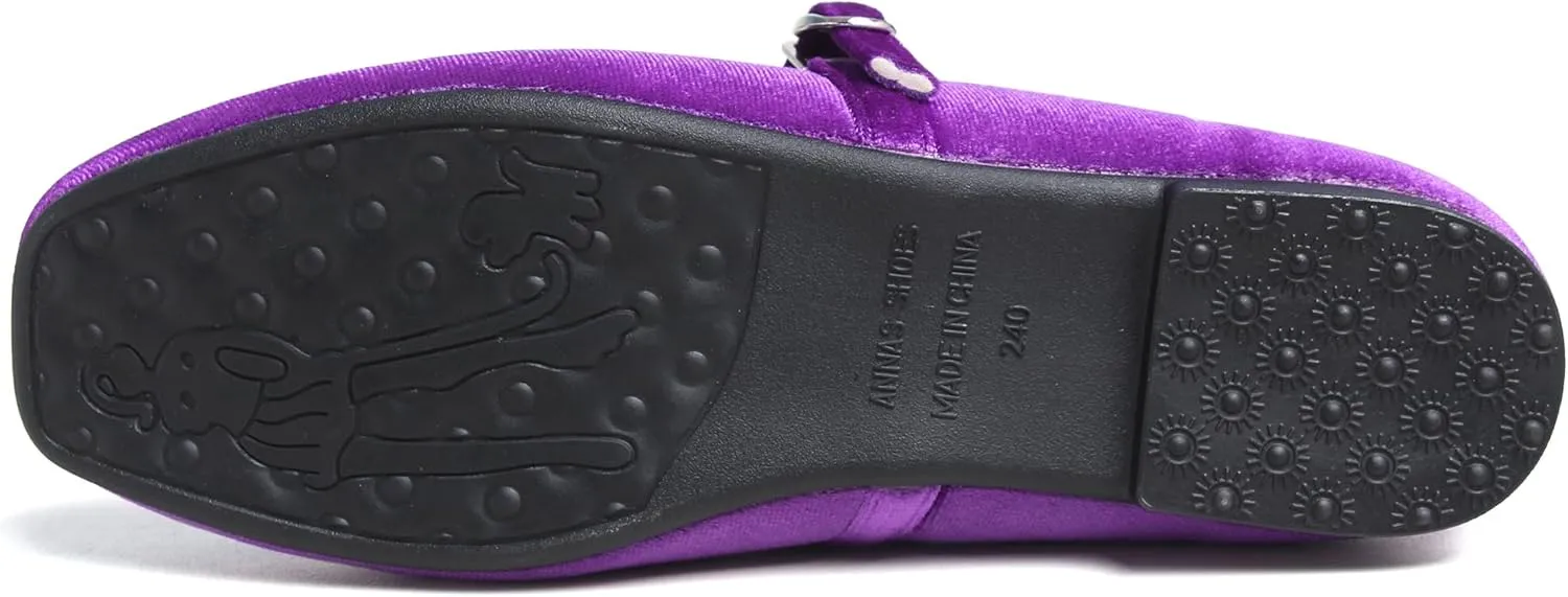 Dear Time Women's Square Toe Ballet Flats Elegant Comfortable Mary Jane Flats Dress Flats Shoes