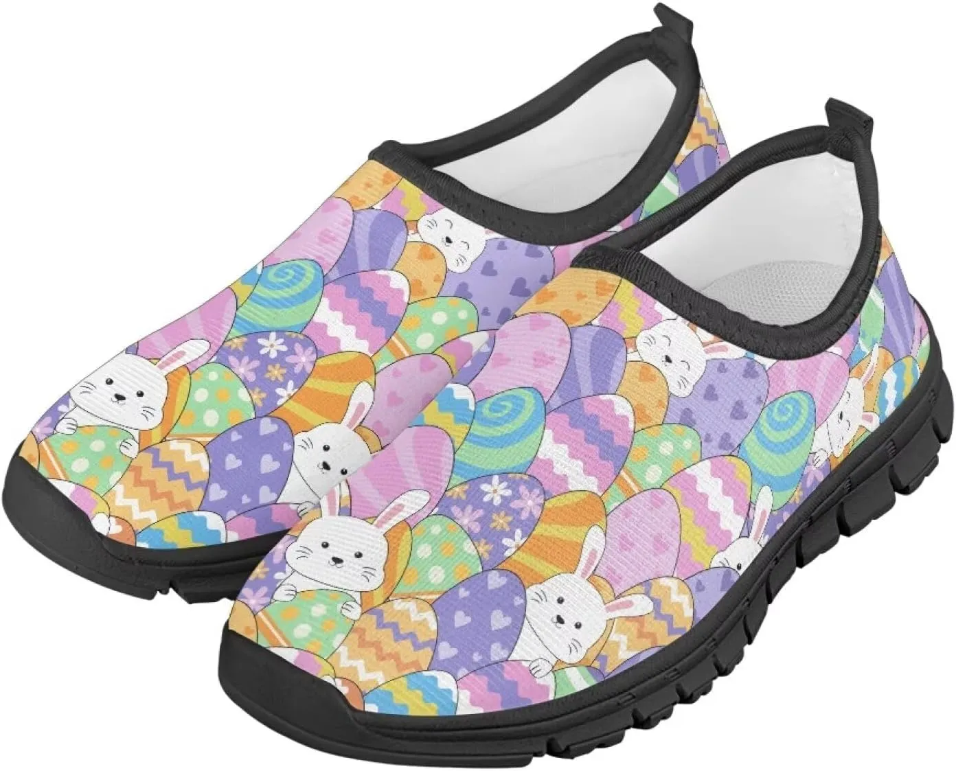 Doojoayie Easter Shoes for Girls Slip On Tennis Shoes Holiday Party Footwear