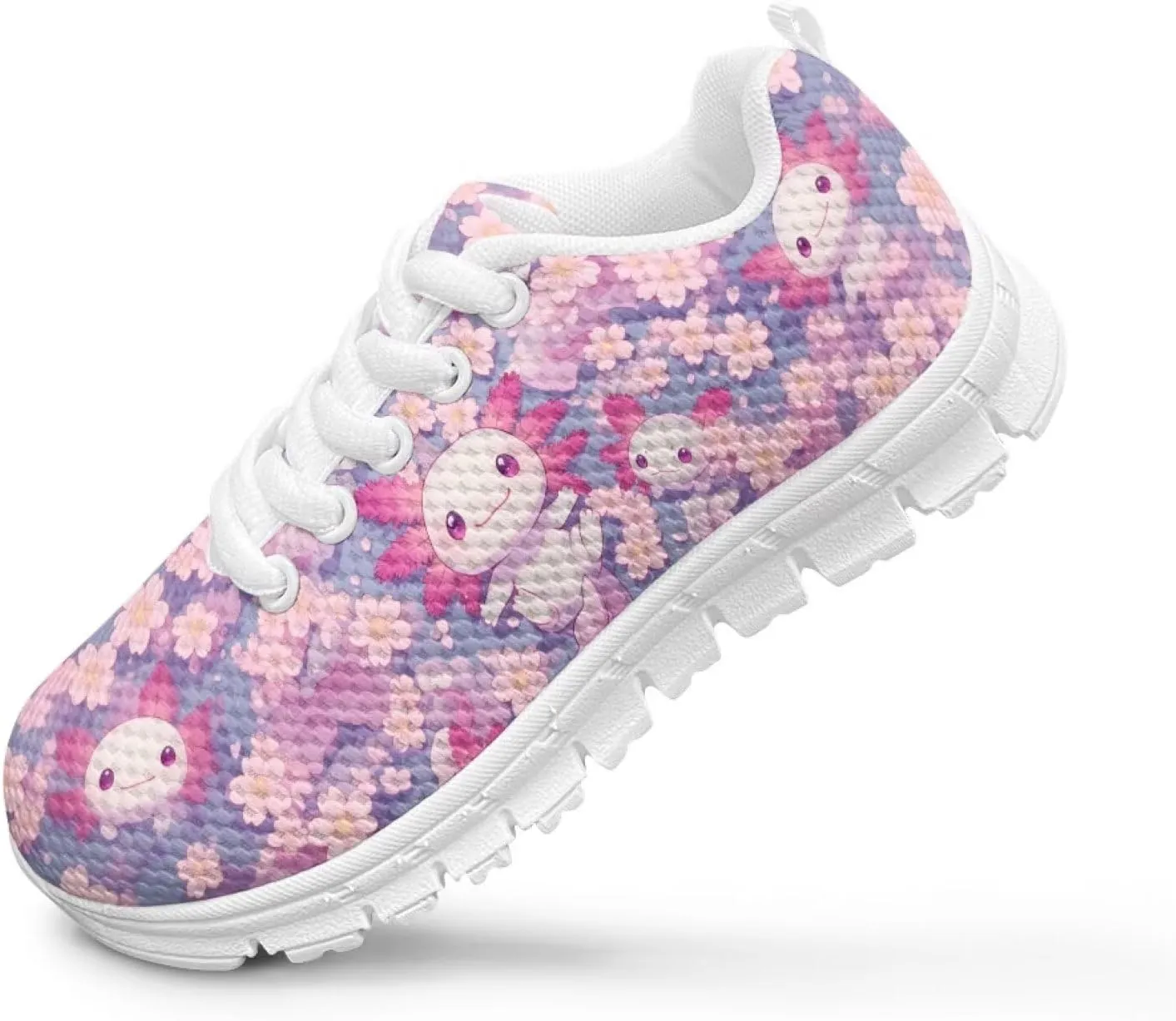 Doojoayie Little Kids School Sneakers for Girls Cute Axolotl Shoes for Running