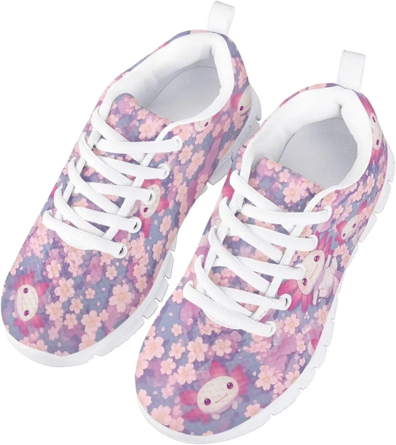 Doojoayie Little Kids School Sneakers for Girls Cute Axolotl Shoes for Running