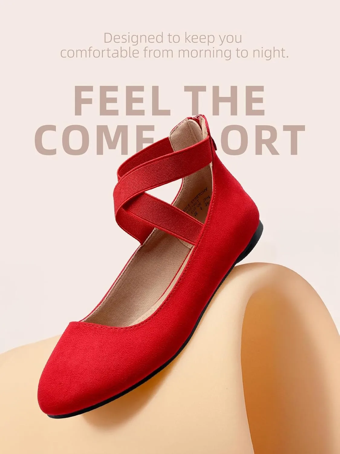 DREAM PAIRS Women's Comfortable Fashion Elastic Ankle Straps Flats Shoes
