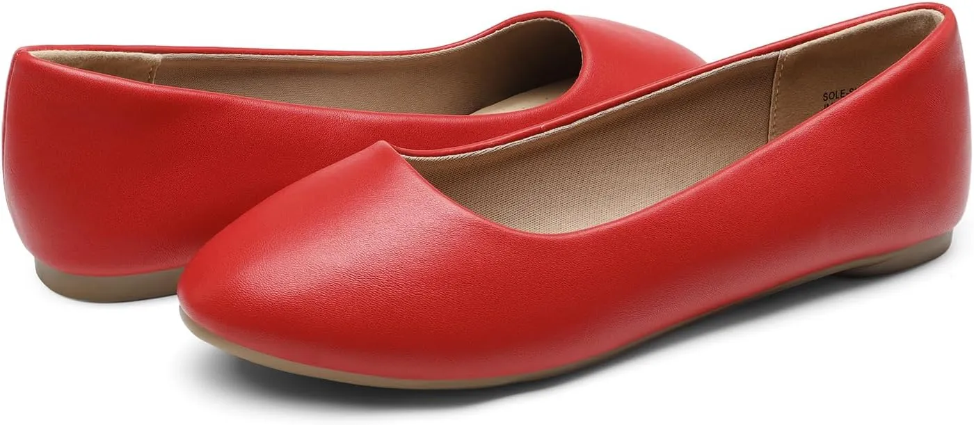DREAM PAIRS Women's Sole-Simple Ballerina Walking Flats Shoes