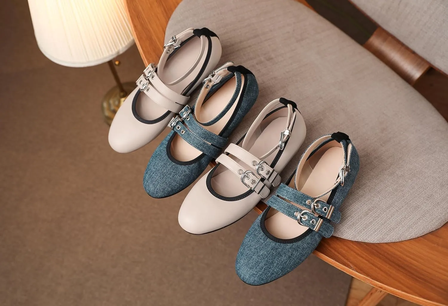 Eldof Flats Shoes Women Round Toe Slip On Ballet Flats Shoes for Dress Comfortable