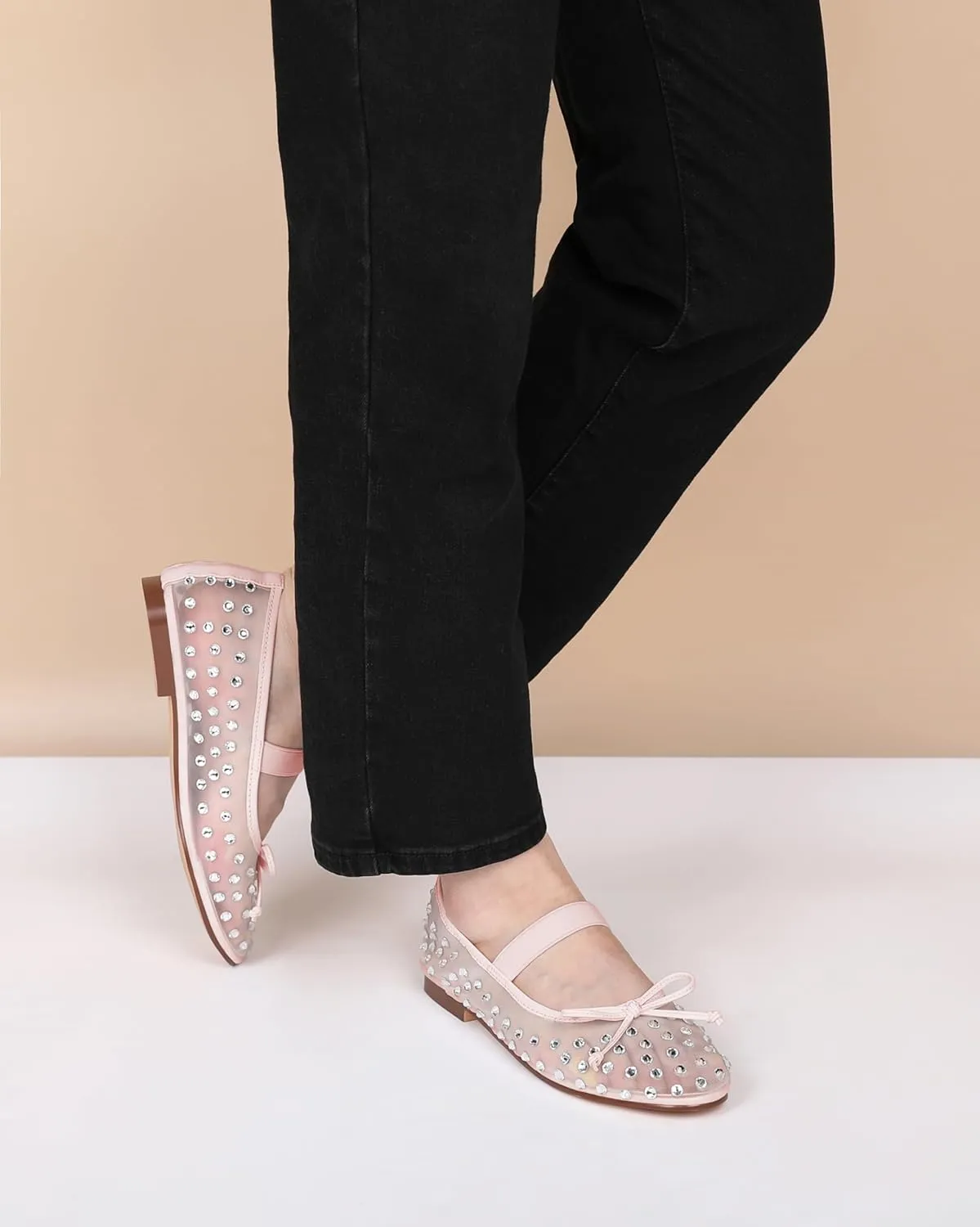 Eldof Flats Shoes Women Round Toe Slip On Ballet Flats Shoes for Dress Comfortable