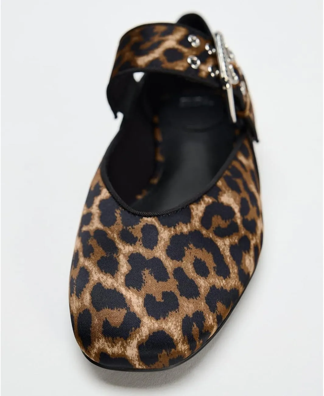 Elegant Leopard Ballet Flats for Women Buckle Strap Mary Jane Flats