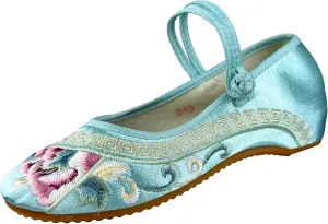 eYLun Women Embroidered Shoes Flats Floral Comfortable Ballet Flats Shoes Round Toe Mary Jane Shoes