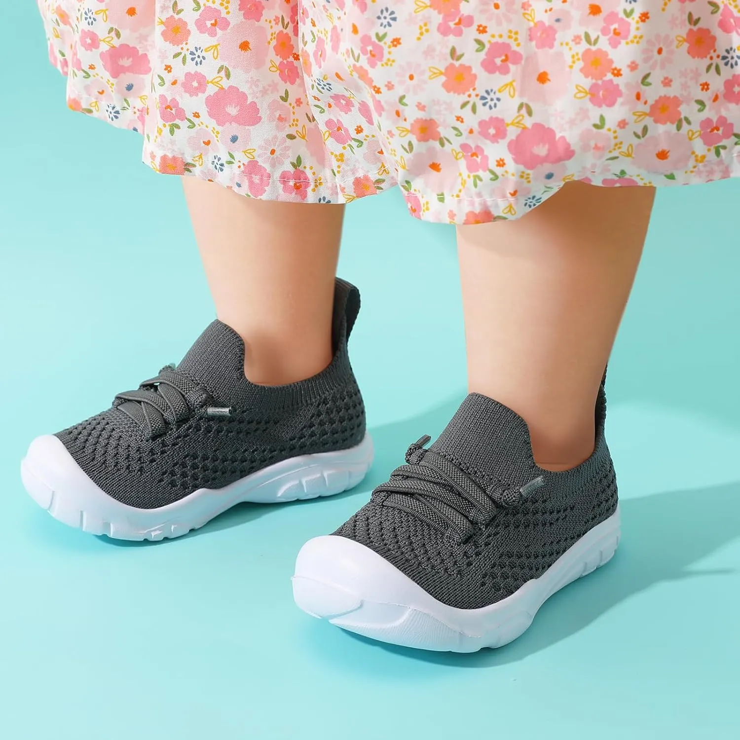 FEETCITY Toddler Sneakers Toddler Walking Shoes Boys Girls Toddler Tennis Shoes Lightweight Brethable Kids Slip On Shoes
