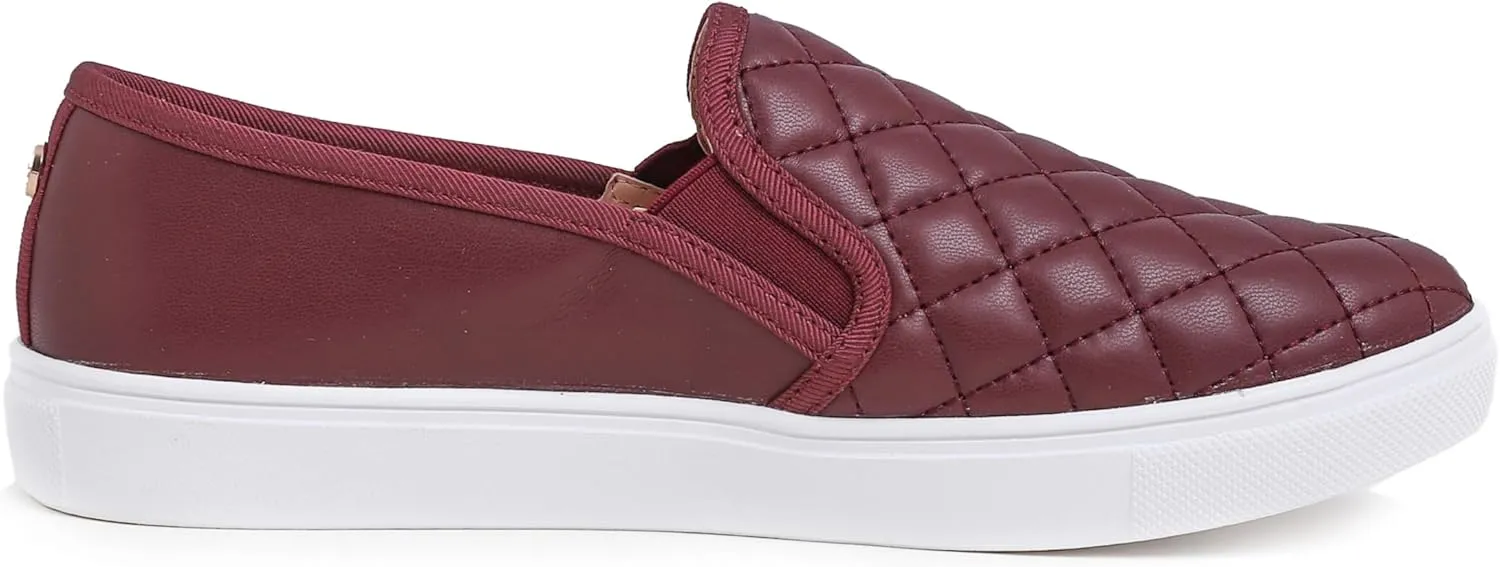FEVERSOLE Women's Casual Slip On Sneaker Comfort Quilted Loafer Flats