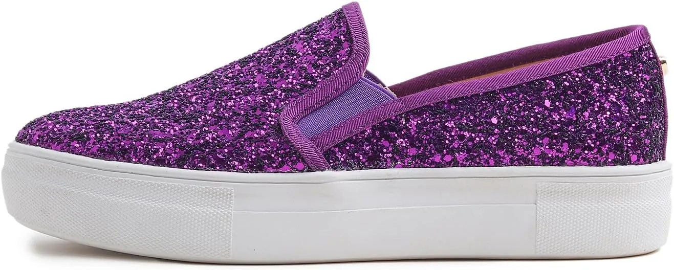 FEVERSOLE Women's Fashion Slip On Sneaker Casual Platform Loafers