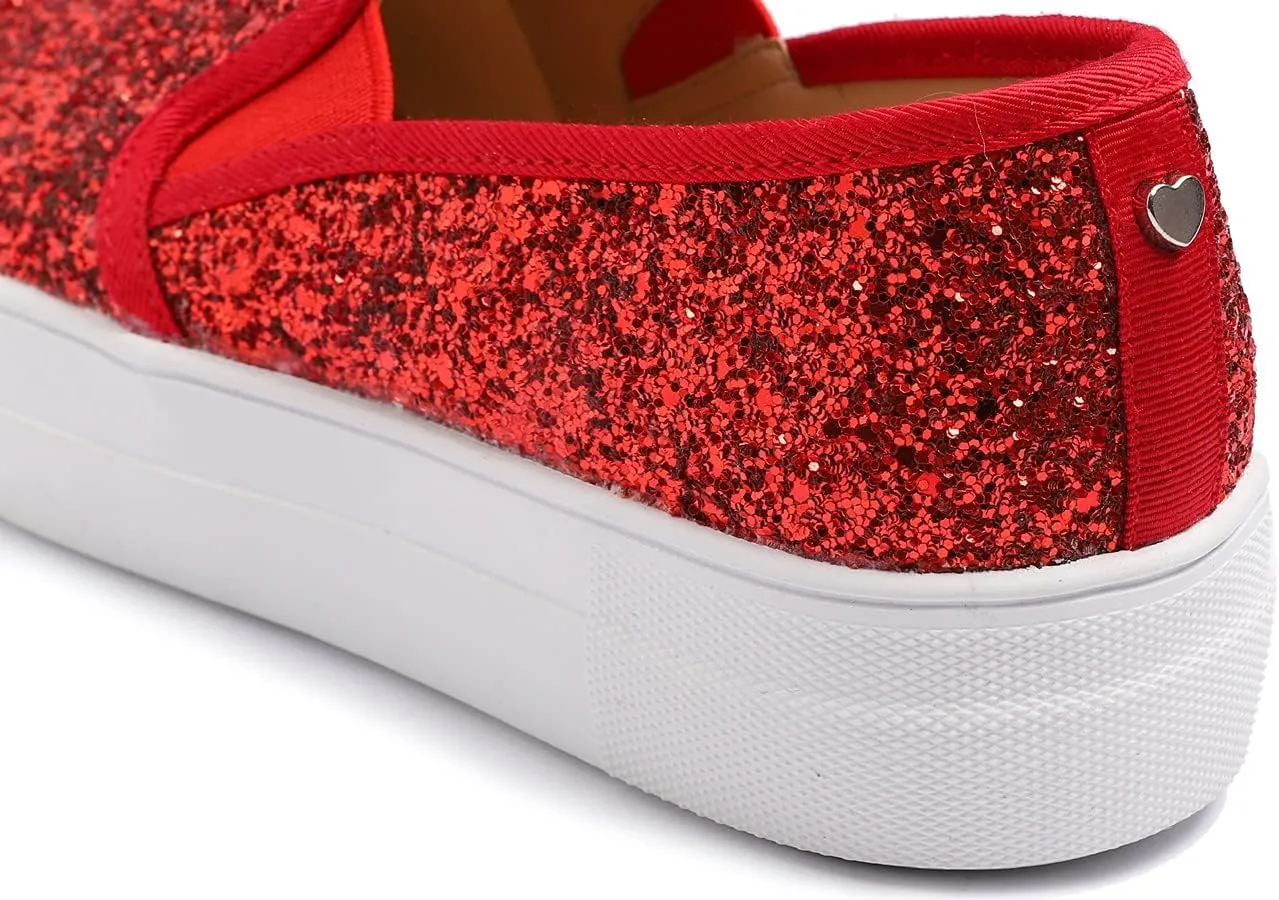 FEVERSOLE Women's Fashion Slip On Sneaker Casual Platform Loafers