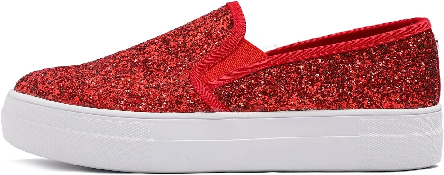 FEVERSOLE Women's Fashion Slip On Sneaker Casual Platform Loafers