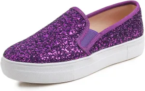 FEVERSOLE Women's Fashion Slip On Sneaker Casual Platform Loafers