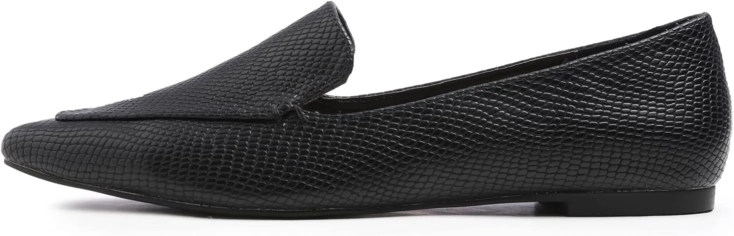 FEVERSOLE Women's Loafer Flat Pointed Fashion Slip On Comfort Driving Office Shoes