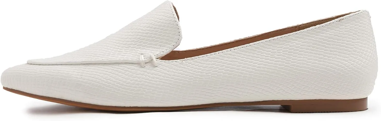 FEVERSOLE Women's Loafer Flat Pointed Fashion Slip On Comfort Driving Office Shoes