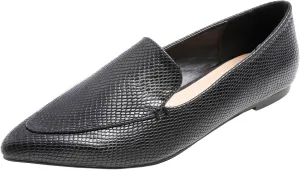 FEVERSOLE Women's Loafer Flat Pointed Fashion Slip On Comfort Driving Office Shoes