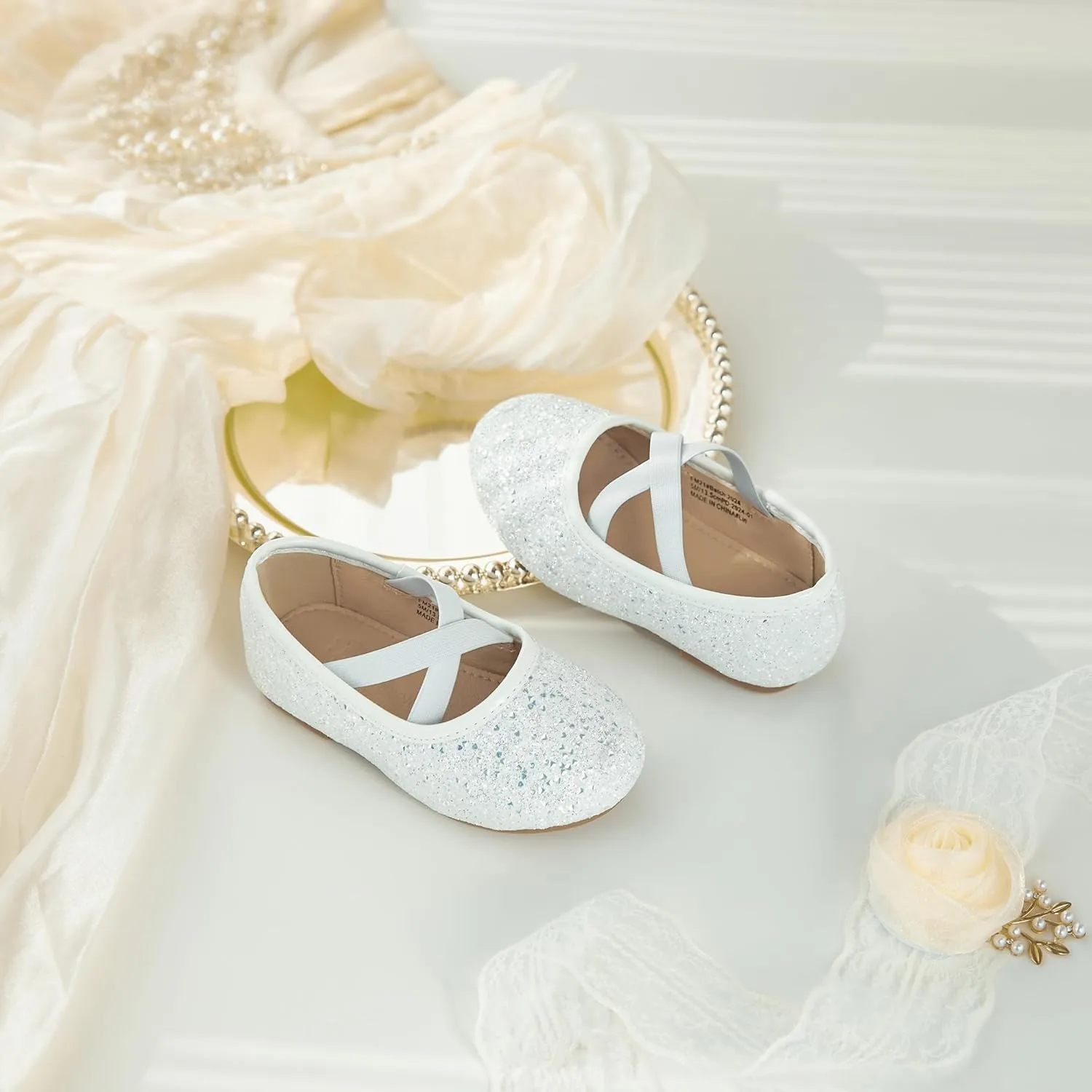 Flaryzone Toddler/Little Girls' Ballerina Flat Mary Jane Princess Dress Shoes - Wedding School Party
