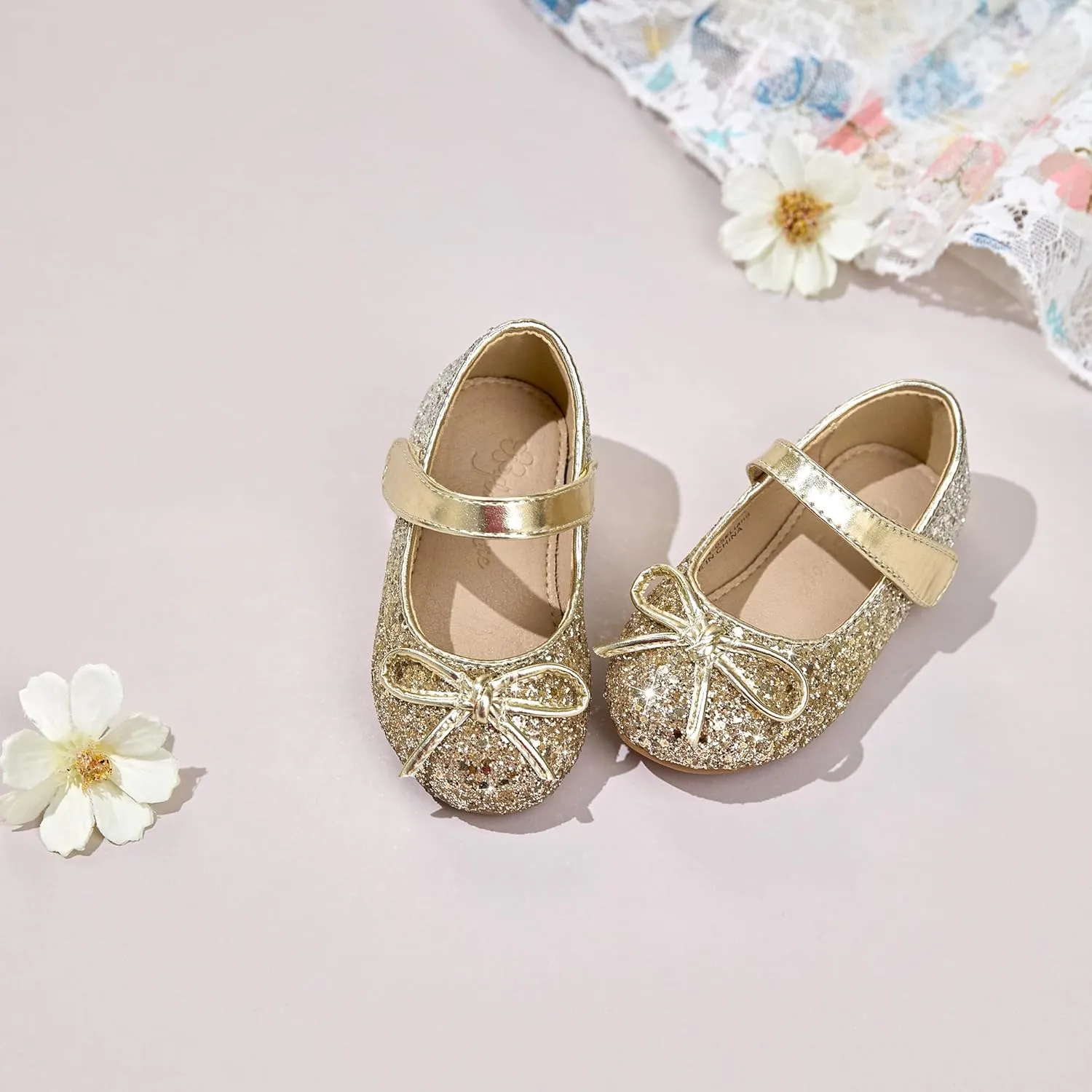 Flaryzone Toddler/Little Girls' Ballerina Flat Mary Jane Princess Dress Shoes - Wedding School Party