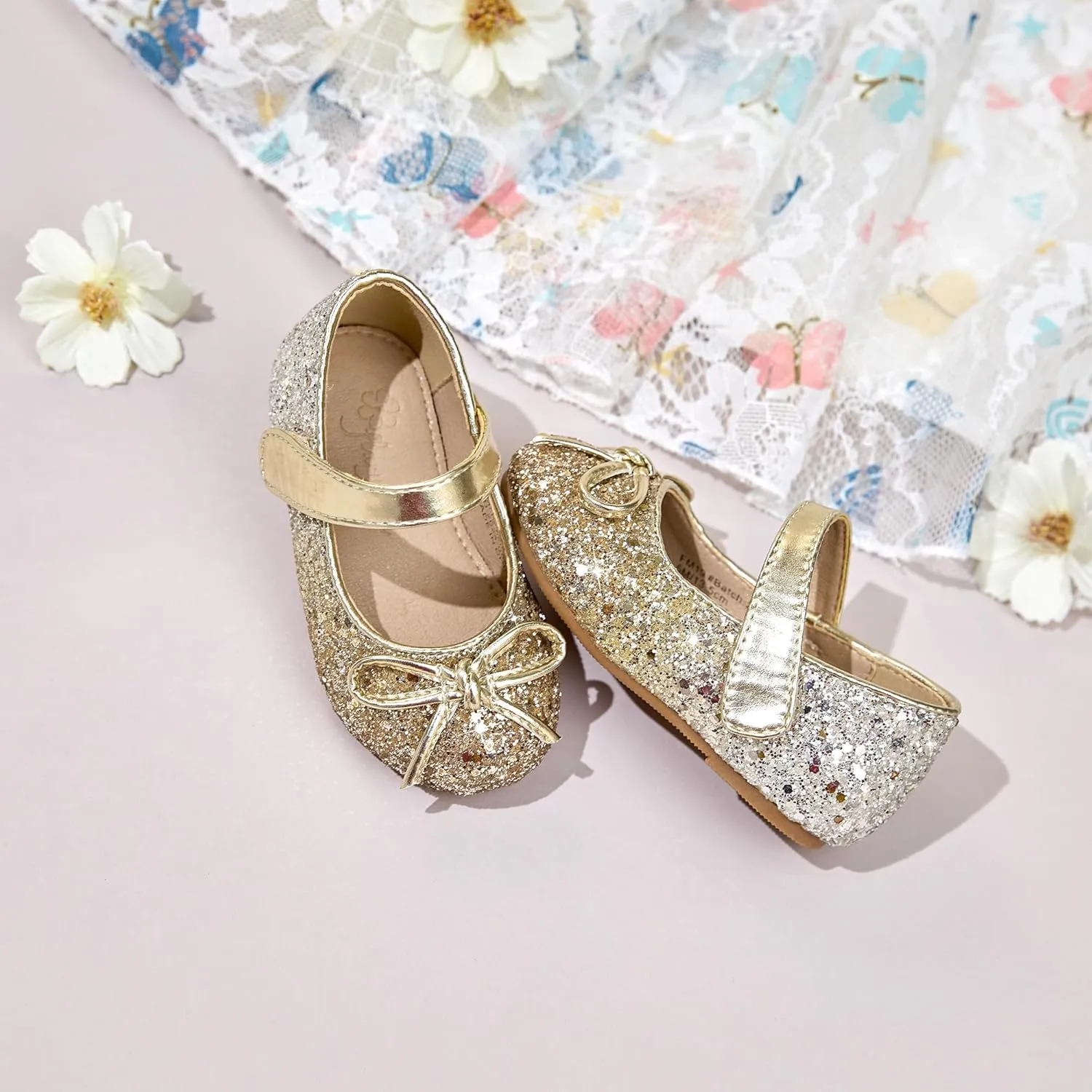 Flaryzone Toddler/Little Girls' Ballerina Flat Mary Jane Princess Dress Shoes - Wedding School Party