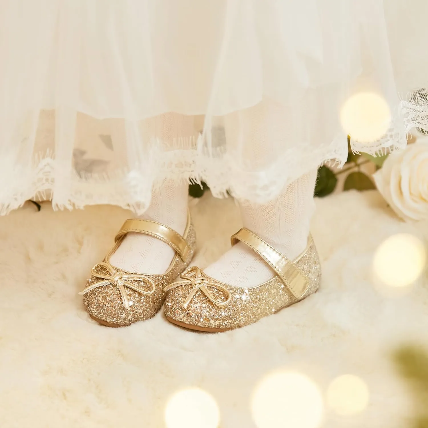 Flaryzone Toddler/Little Girls' Ballerina Flat Mary Jane Princess Dress Shoes - Wedding School Party