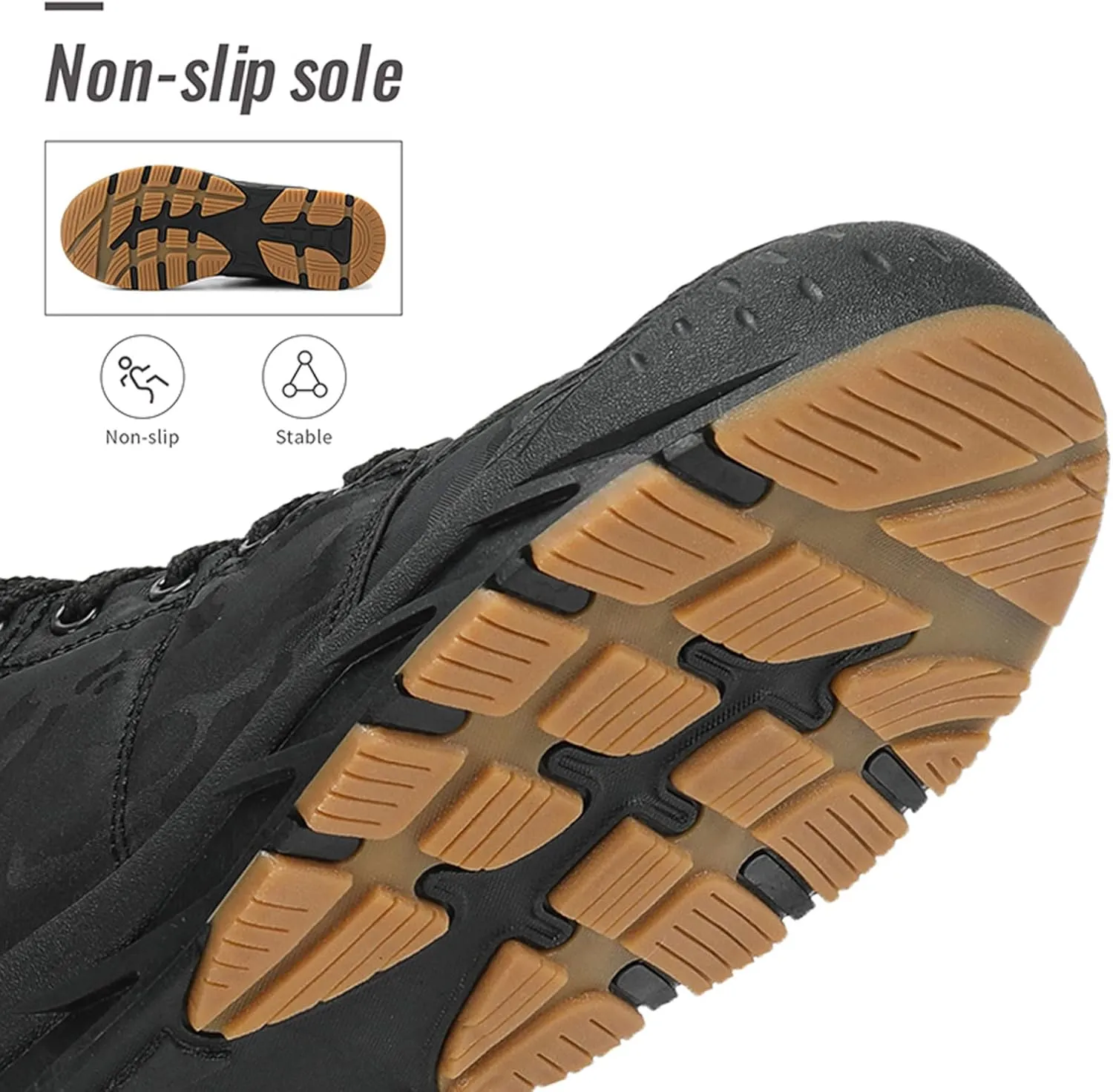FLIOZY Snow Boots Mens Winter Shoes Fur Lined Warm Snow Ankle Boots Outdoor Winter Trekking Shoes Walking Shoes Hiking Boots