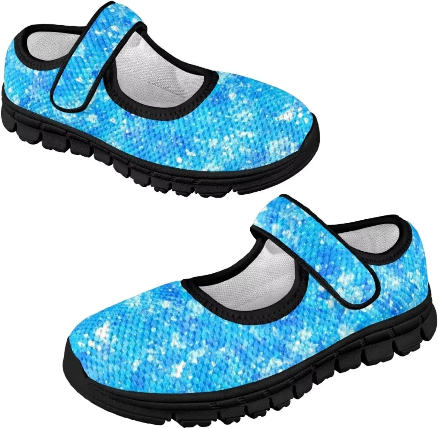 Forchrinse Bling Bling Print Girls Mary Jane Flat,Toddle Sliver Shining Print Dress Shoes Ballet Flat for Flower Girls Costume Party Dress Shoes,Causal Back to School Shoes,Size 11-2.5