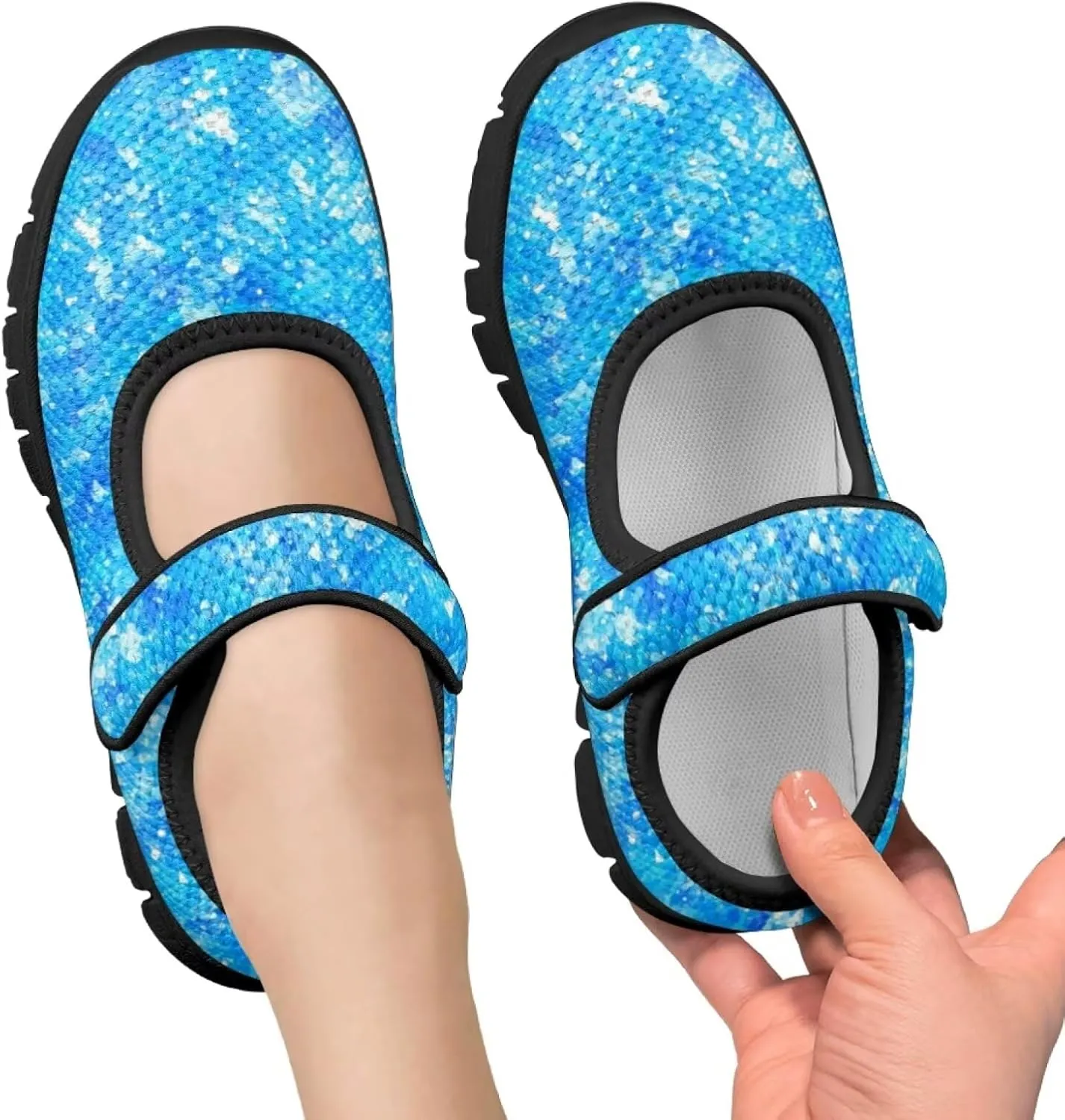 Forchrinse Bling Bling Print Girls Mary Jane Flat,Toddle Sliver Shining Print Dress Shoes Ballet Flat for Flower Girls Costume Party Dress Shoes,Causal Back to School Shoes,Size 11-2.5