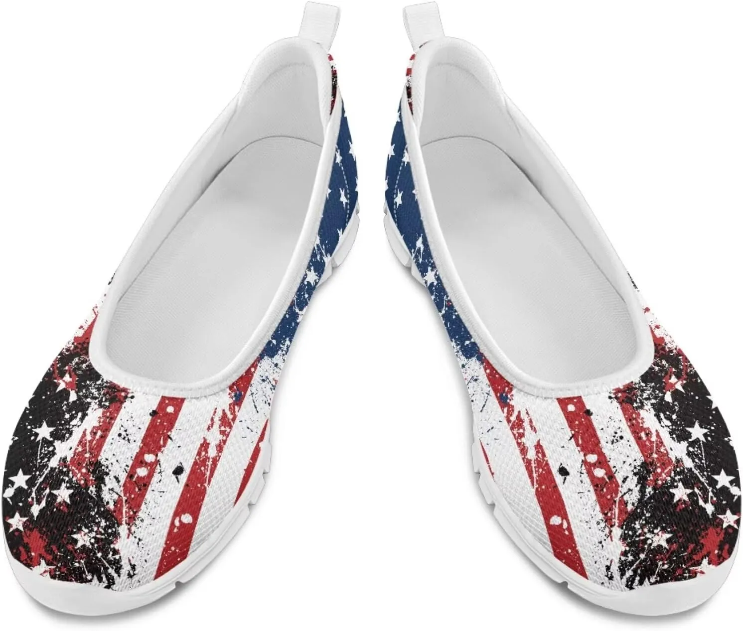 Forchrinse Colorful Palm Print Womens Slip on Walking Loafer Shoes Casual Comfy Dressy Shoes Ballet Flat Lightweight US5.5