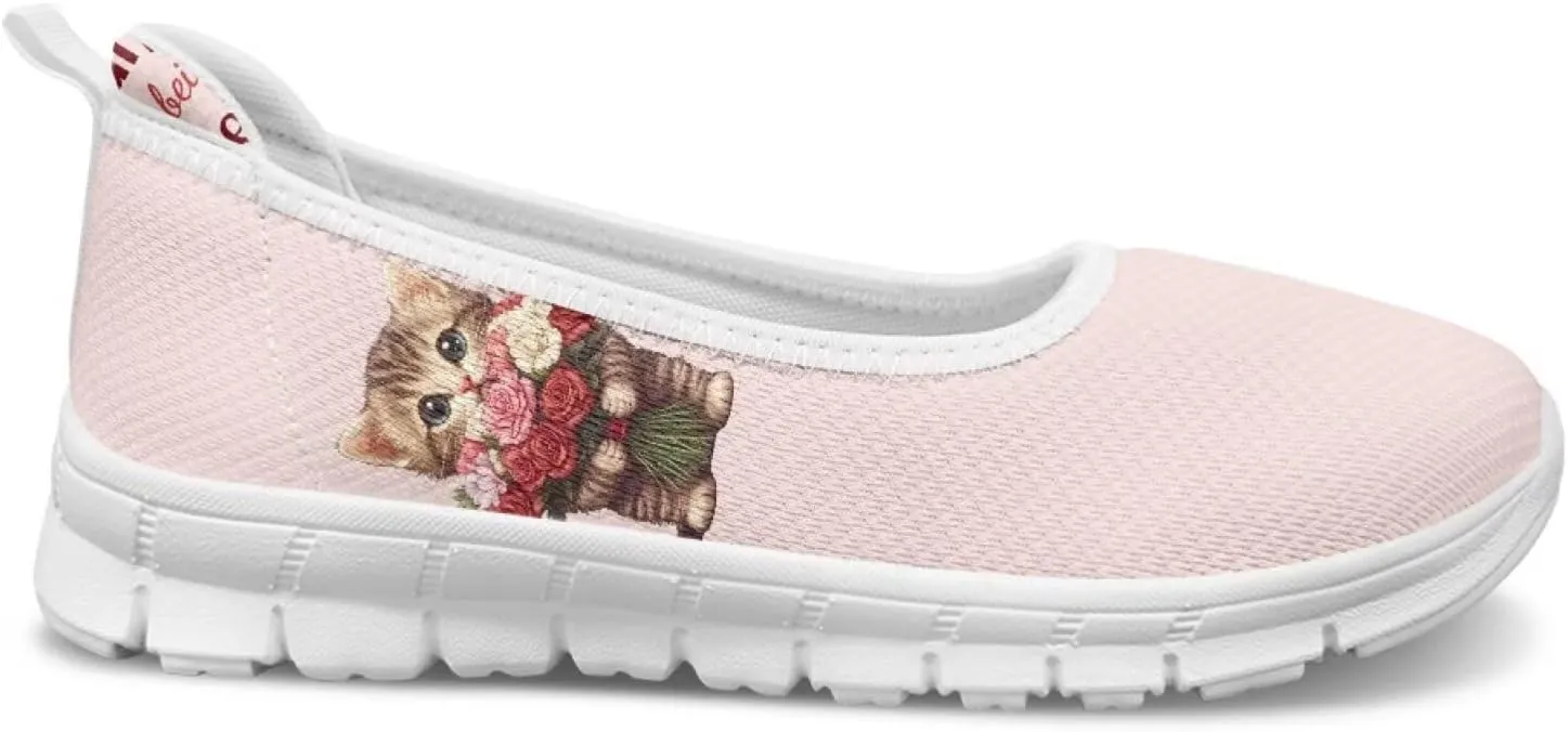 Forchrinse Colorful Palm Print Womens Slip on Walking Loafer Shoes Casual Comfy Dressy Shoes Ballet Flat Lightweight US5.5