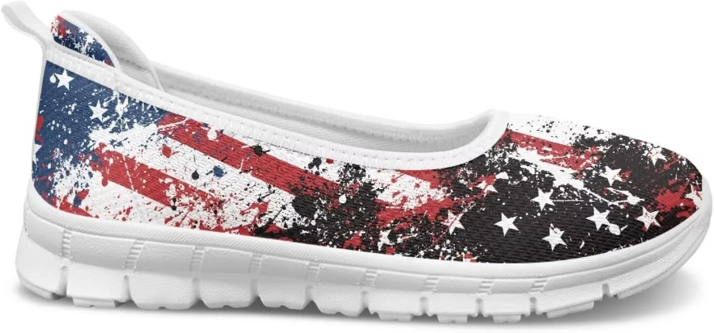 Forchrinse Colorful Palm Print Womens Slip on Walking Loafer Shoes Casual Comfy Dressy Shoes Ballet Flat Lightweight US5.5