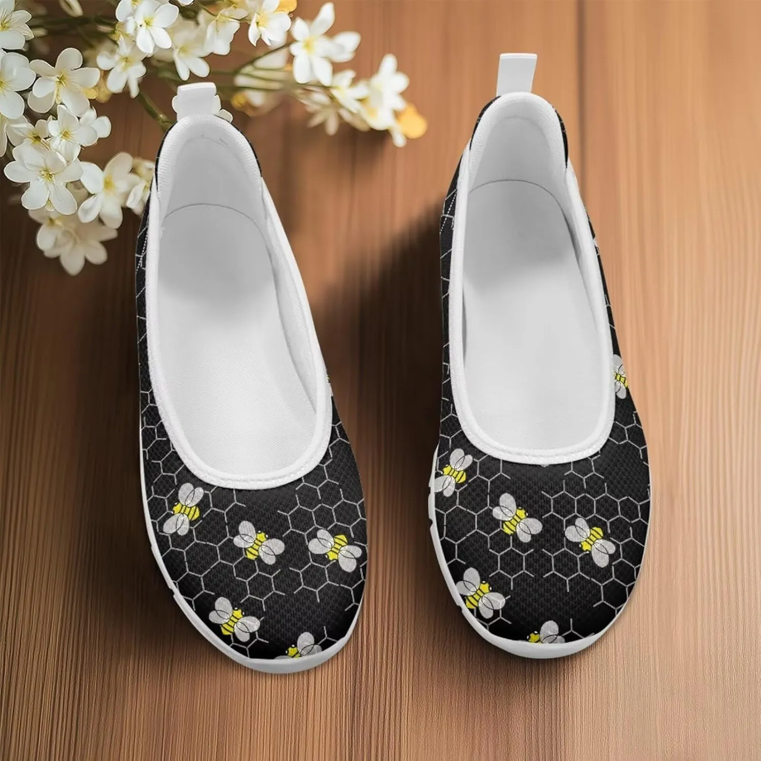Forchrinse Colorful Palm Print Womens Slip on Walking Loafer Shoes Casual Comfy Dressy Shoes Ballet Flat Lightweight US5.5