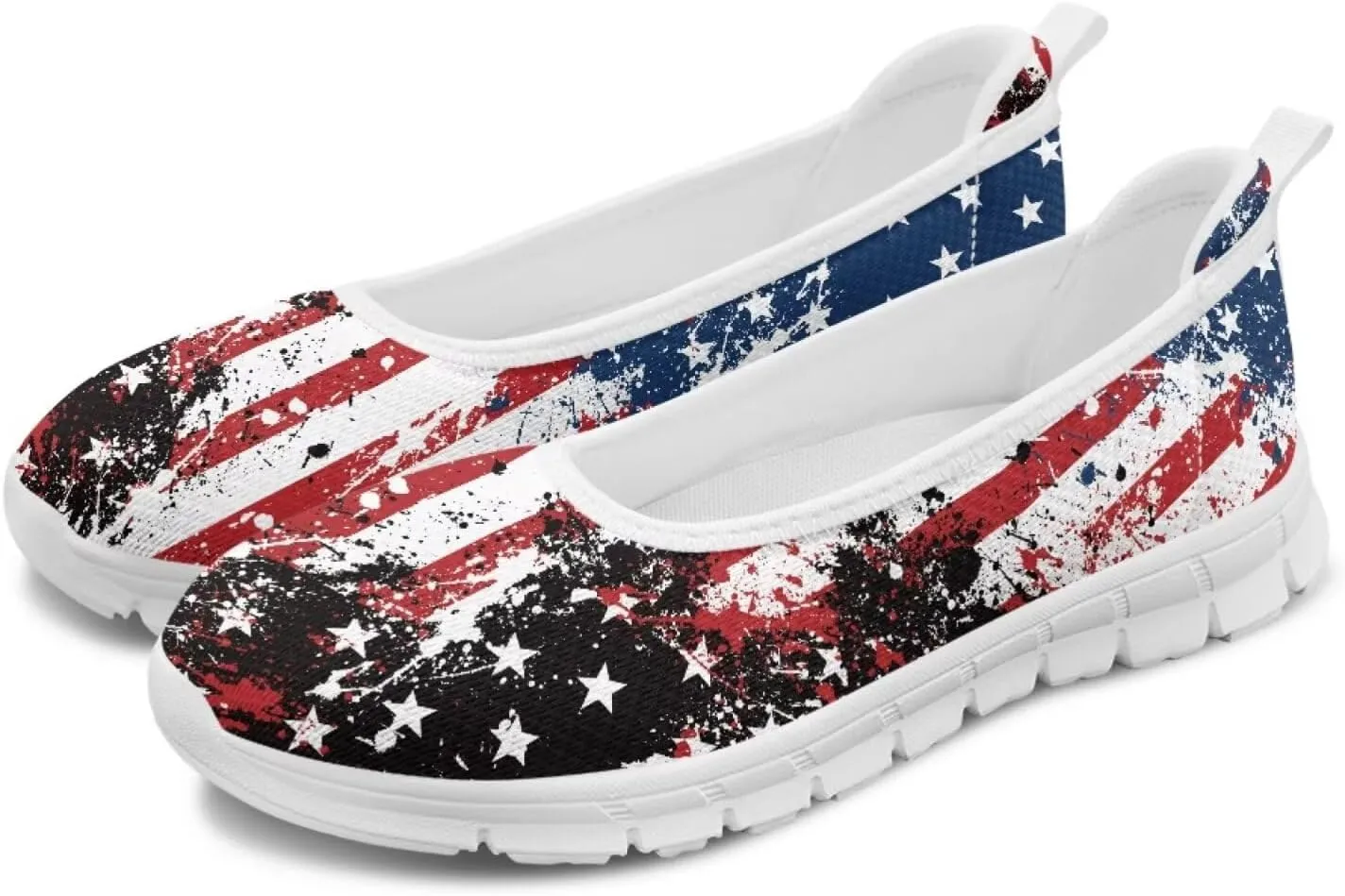 Forchrinse Colorful Palm Print Womens Slip on Walking Loafer Shoes Casual Comfy Dressy Shoes Ballet Flat Lightweight US5.5
