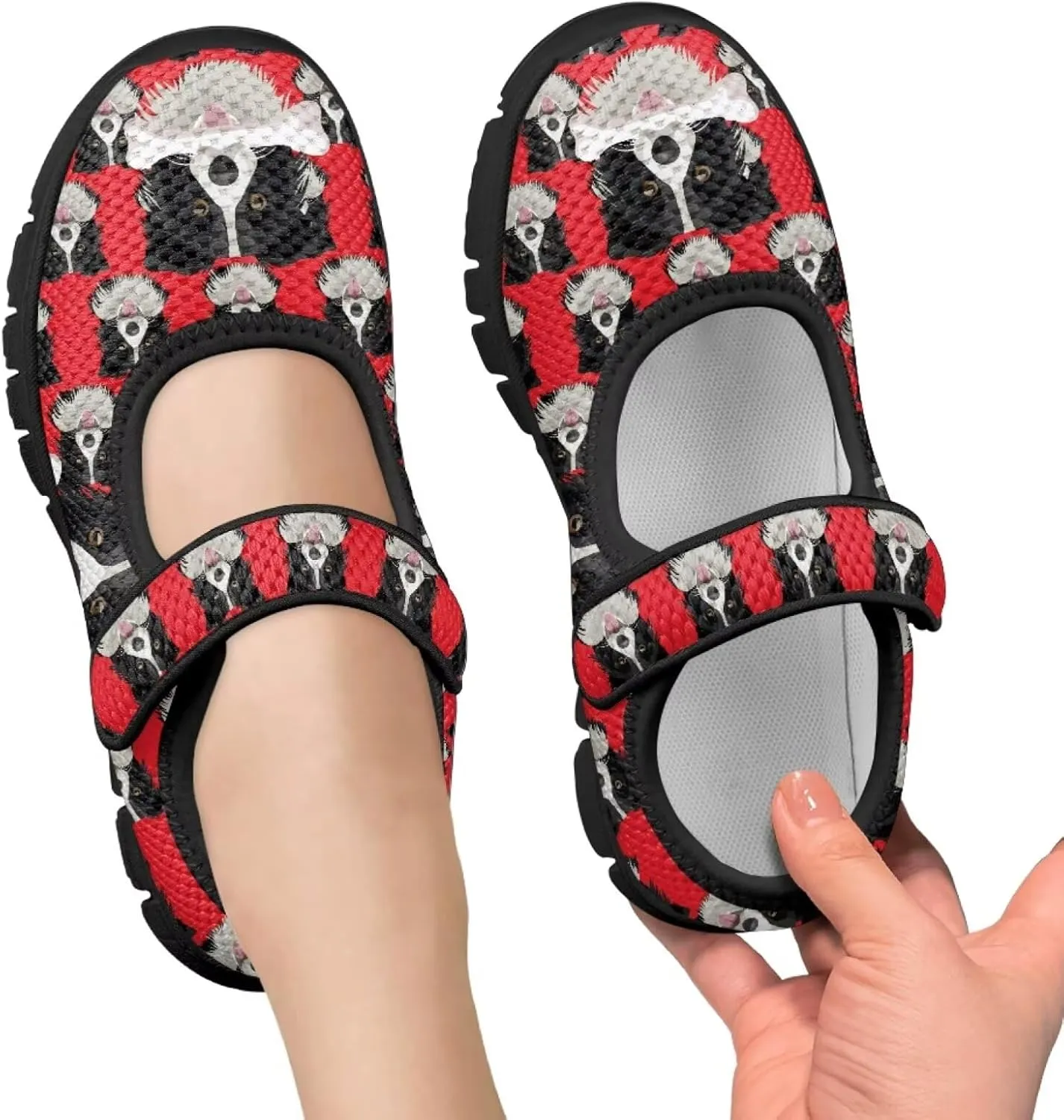Forchrinse Funny Dachshund Print Girls Mary Jane Flats Comfort Wide Dressy Shoes for Kids/Toddler Sneakers Breathable School Shoes Size 11-2.5