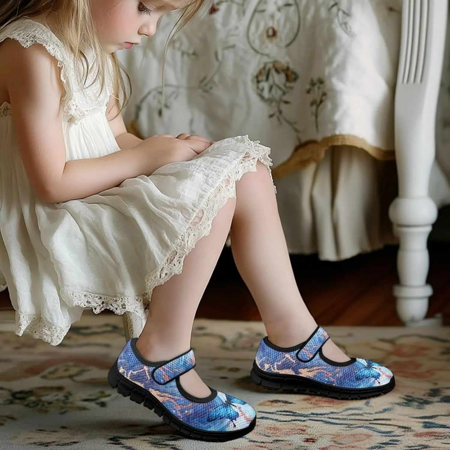 Forchrinse Pink Boston Terrier Floral Print Girls Dress Shoes Mary Jane Flats Pink for Kids and Toddler Size 11-2.5 School Uniform Sneakers Lightweight Walking Shoes