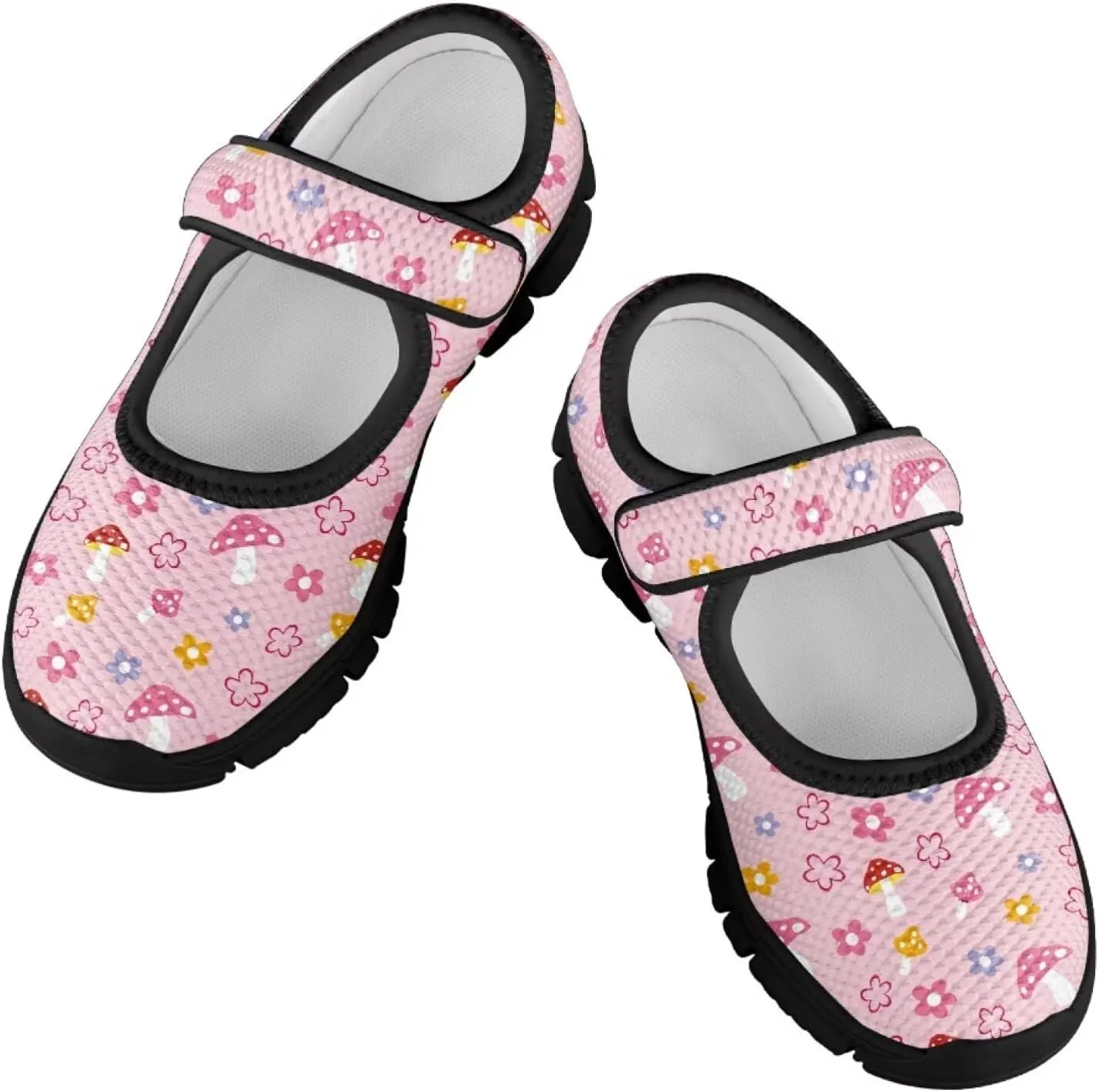 Forchrinse Pink Boston Terrier Floral Print Girls Dress Shoes Mary Jane Flats Pink for Kids and Toddler Size 11-2.5 School Uniform Sneakers Lightweight Walking Shoes